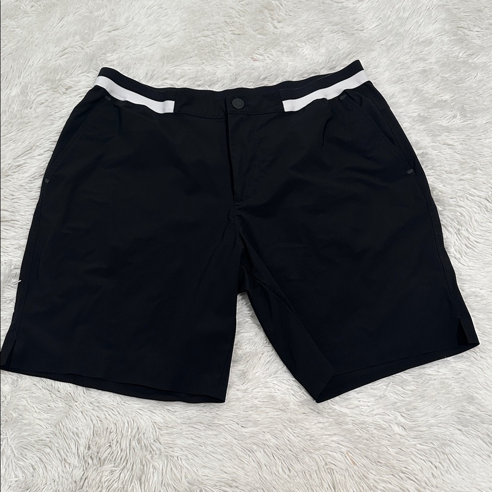 Greyson Black Men's Hybrid Shorts with White Waist Trim